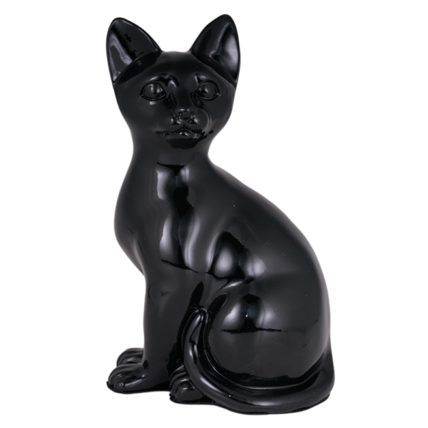 Resin Cat Urn [Sitting, Black]