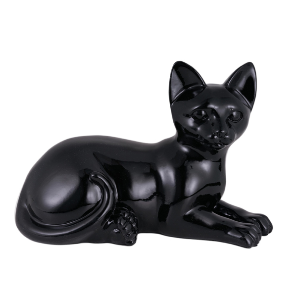 Resin Cat Urn [Resting, Black]