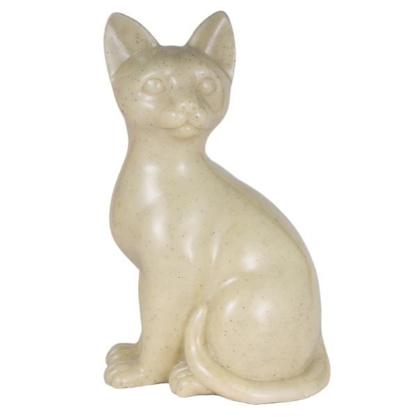 Resin Cat Urn [Sitting, Buff]