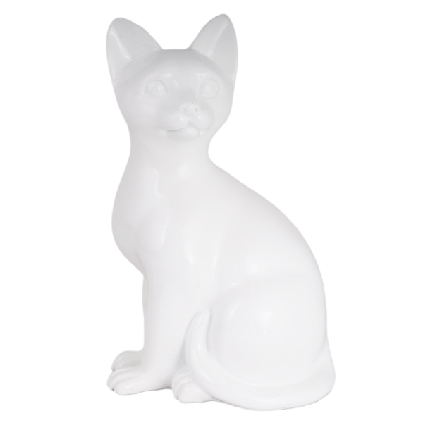 Resin Cat Urn [Sitting, White]