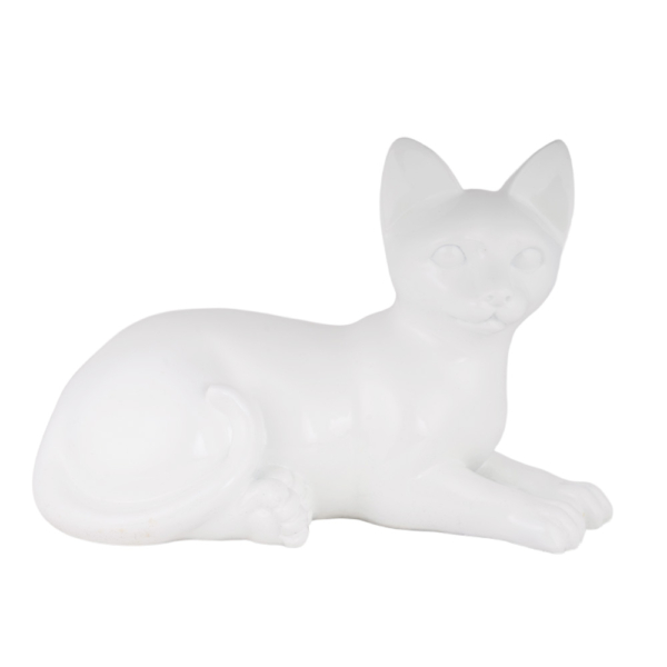 Resin Cat Urn [Resting, White]