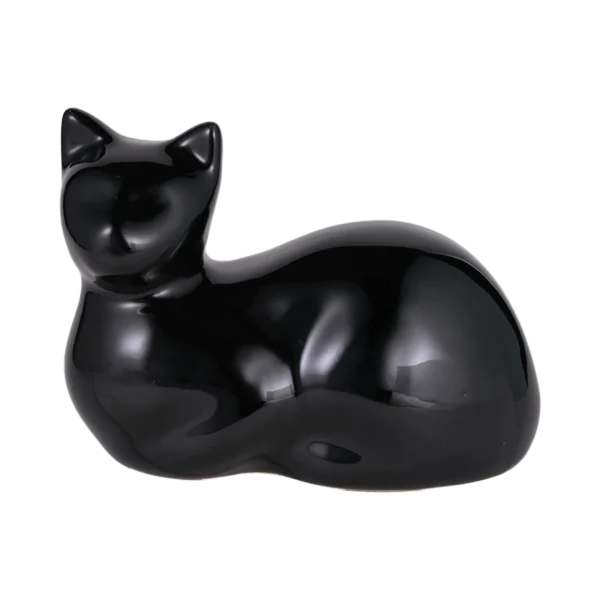 Cat Urn [Ceramic, Resting, Black]