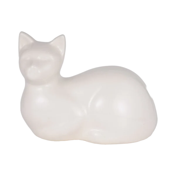 Cat Urn [Ceramic, Resting, White]