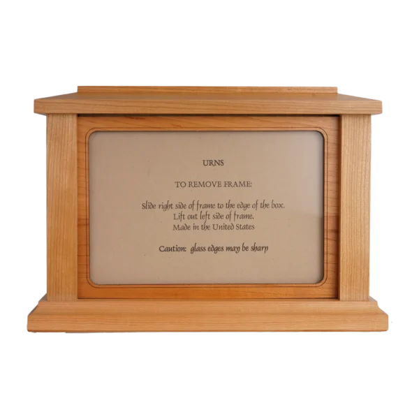 Rectangle Photo Oak Urn [Wood]