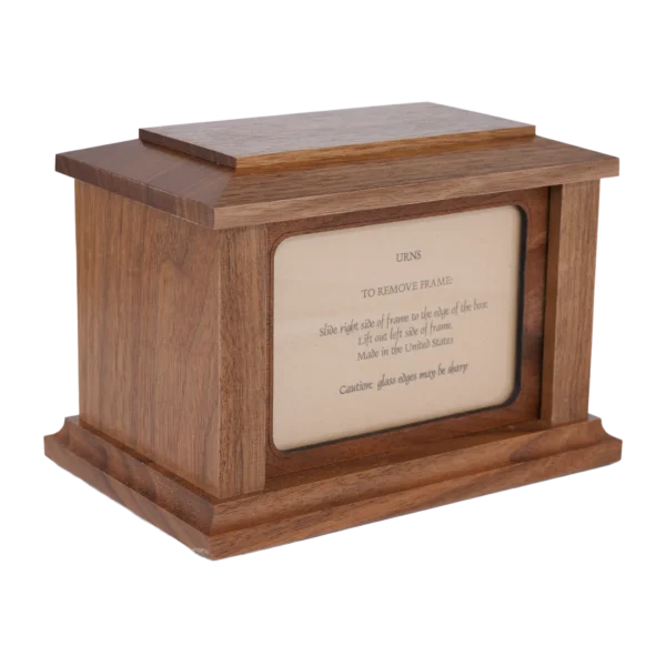 Rectangle Photo Walnut Urn [Wood]